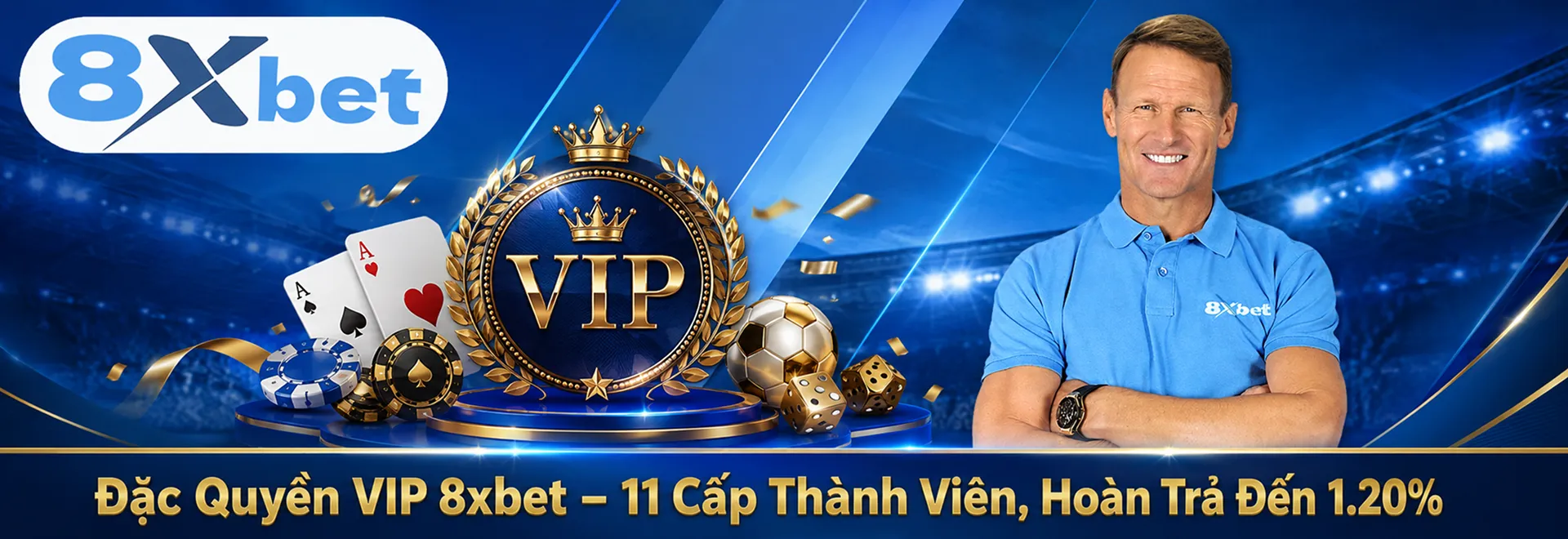 Đặc Quyền VIP 8xbet – 11 Cấp Thành Viên, Hoàn Trả Đến 1.20%