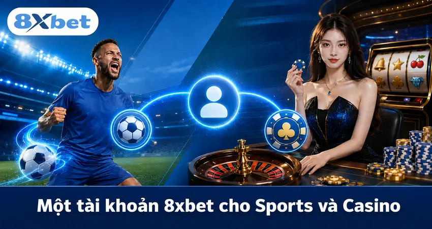 Một tài khoản 8xbet cho Sports và Casino