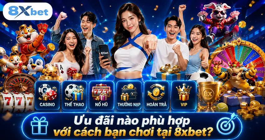 Ưu đãi nào phù hợp với cách bạn chơi tại 8xbet?